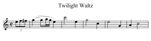 Twilight Waltz - staff notation