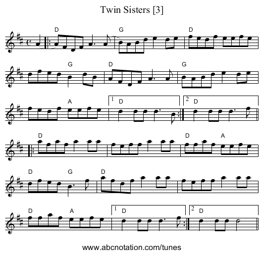 Twin Sisters [3] - staff notation