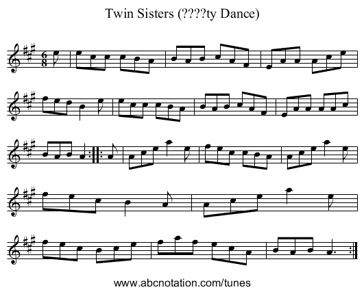 Twin Sisters (????ty Dance) - staff notation