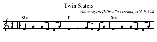 Twin Sisters - staff notation