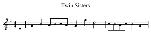 Twin Sisters - staff notation