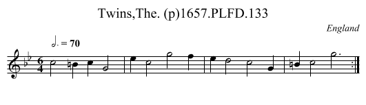 Twins,The. (p)1657.PLFD.133 - staff notation
