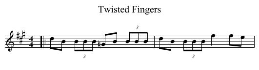 Twisted Fingers - staff notation