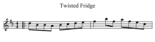 Twisted Fridge - staff notation