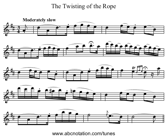 Twisting of the Rope, The - staff notation