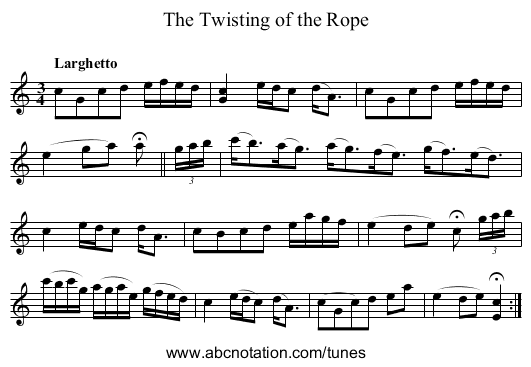 Twisting of the Rope, The - staff notation