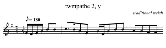 twmpathe 2, y - staff notation
