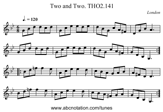 Two and Two. THO2.141 - staff notation