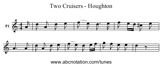 Two Cruisers - Houghton - staff notation