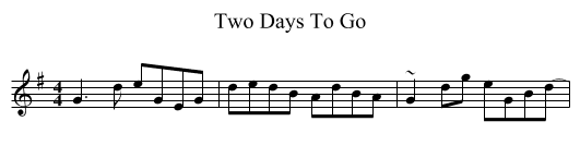 Two Days To Go - staff notation