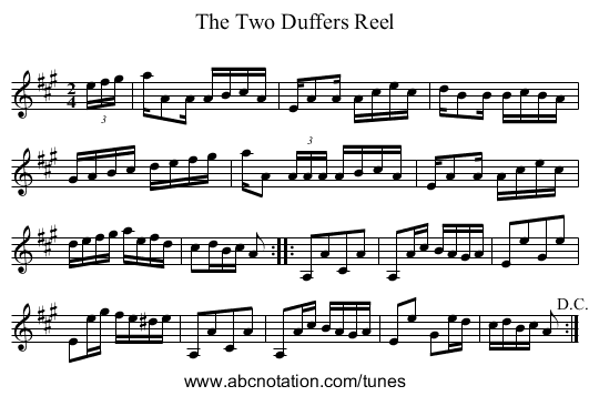 Two Duffers Reel, The - staff notation