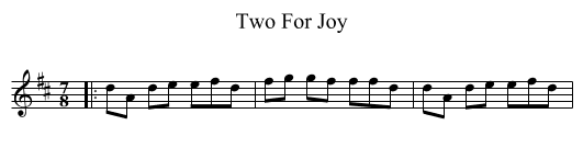 Two For Joy - staff notation