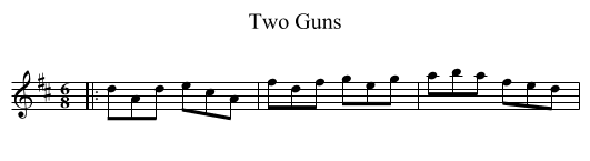 Two Guns - staff notation