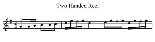 Two Handed Reel - staff notation
