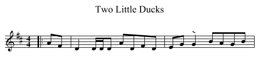 Two Little Ducks - staff notation