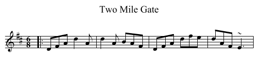 Two Mile Gate - staff notation