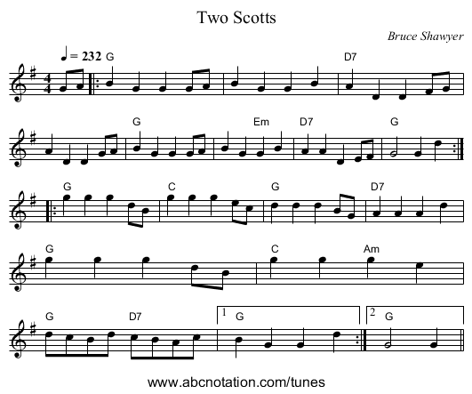 Two Scotts - staff notation