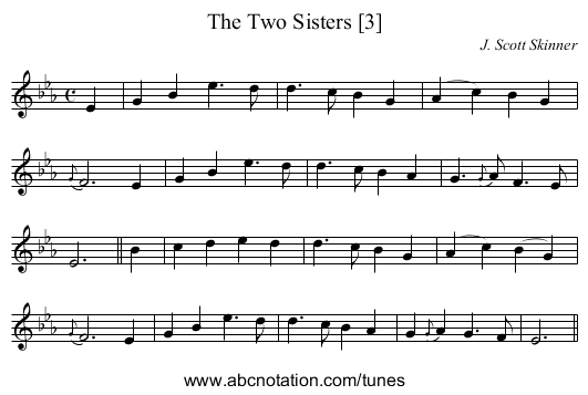 Two Sisters [3], The - staff notation