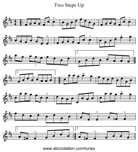 Two Steps Up - staff notation