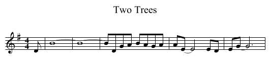 Two Trees - staff notation