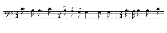 Two War Parties - staff notation