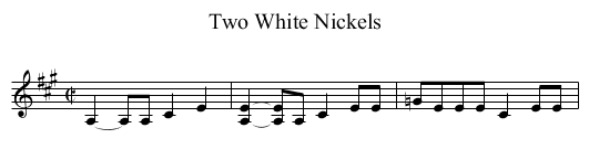 Two White Nickels - staff notation