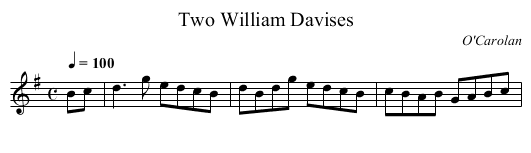 Two William Davises - staff notation