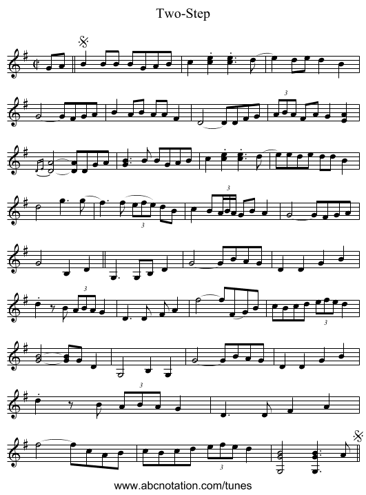 Two-Step - staff notation