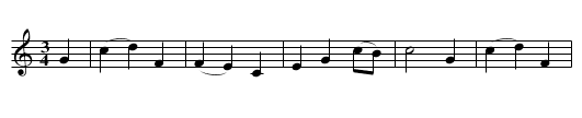 Twyn eithin, Y - staff notation