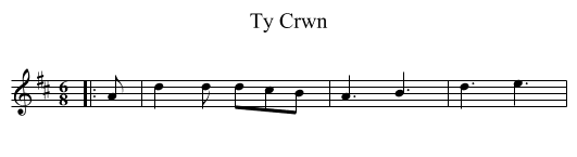 Ty Crwn - staff notation