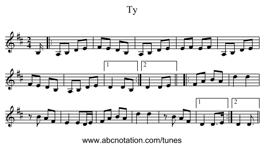 Ty - staff notation