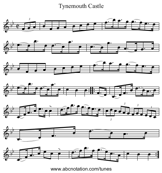 Tynemouth Castle - staff notation