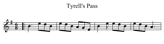 Tyrell's Pass - staff notation