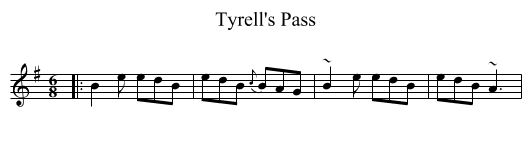 Tyrell's Pass - staff notation