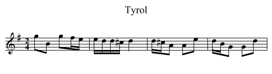 Tyrol - staff notation
