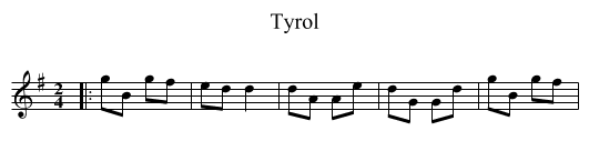 Tyrol - staff notation