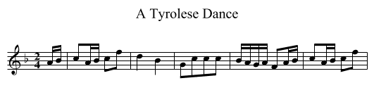 Tyrolese Dance, A - staff notation