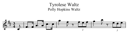 Tyrolese Waltz - staff notation