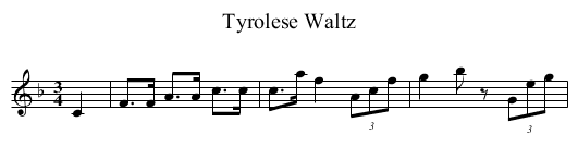 Tyrolese Waltz - staff notation