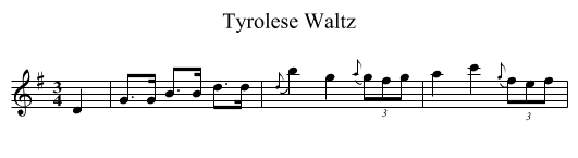 Tyrolese Waltz - staff notation