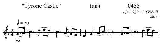 Tyrone Castle                   (air)                  0455 - staff notation