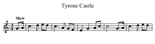 Tyrone Castle - staff notation