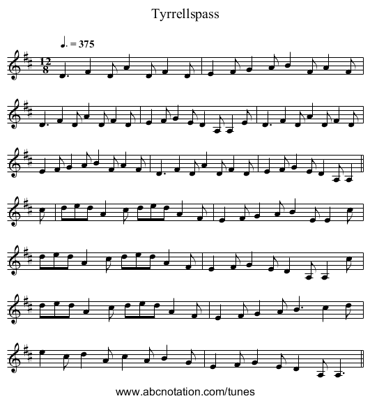 Tyrrellspass - staff notation