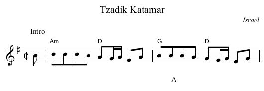Tzadik Katamar - staff notation