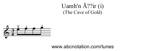 Uamh'n Ã??ir (i) - staff notation