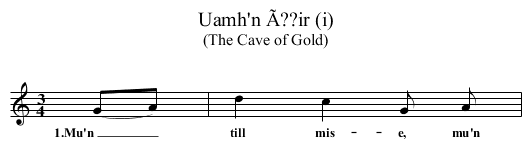 Uamh'n Ã??ir (i) - staff notation
