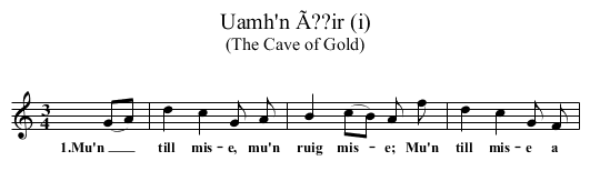Uamh'n Ã??ir (i) - staff notation