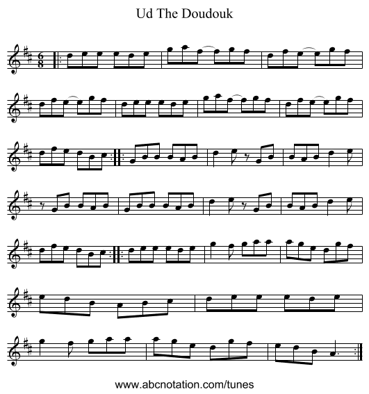 Ud The Doudouk - staff notation