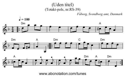 (Uden titel) - staff notation