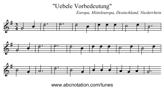 Uebele Vorbedeutung - staff notation